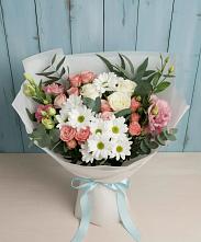 Букет цветов из:  Розы, Лизиантусы и Хризантемы в Меленках