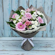 Букет цветов из:  Герберы, Альстромерии и Хризантемы #REPLACE_PRED# Меленках
