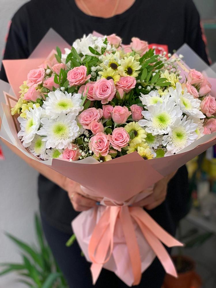 Букет цветов из: Розы и Хризантемы в Меленках