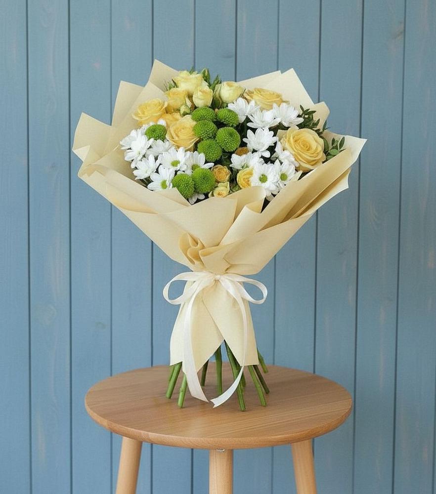 Букет цветов из: Хризантемы и Розы в Меленках