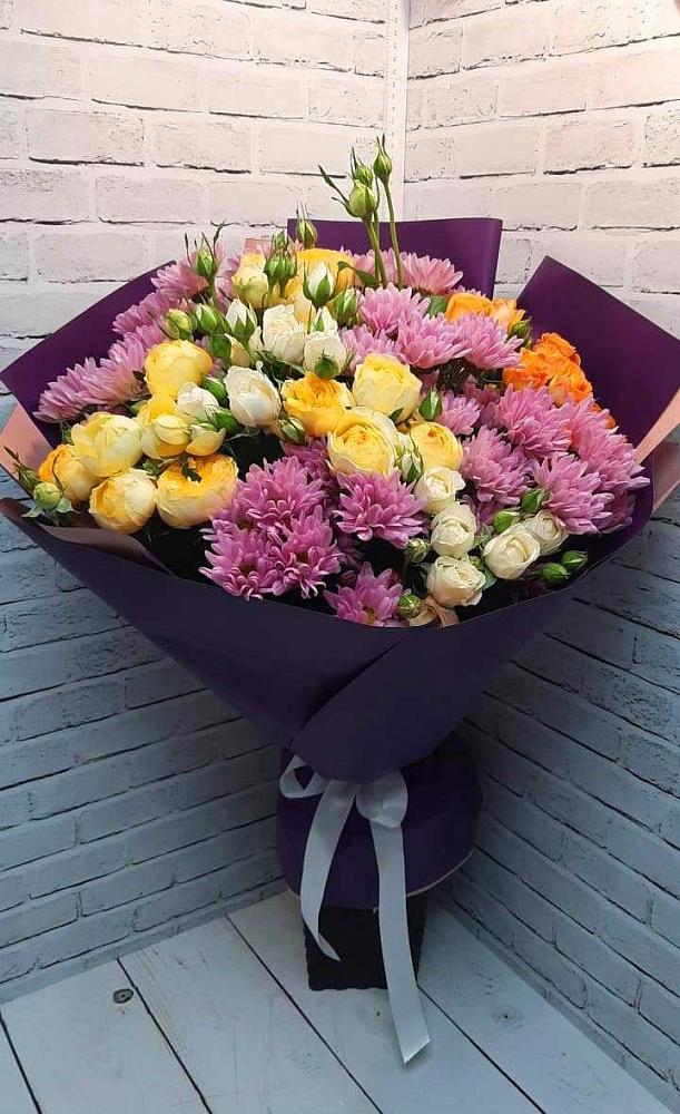 Букет цветов из: Хризантемы и Розы в Меленках