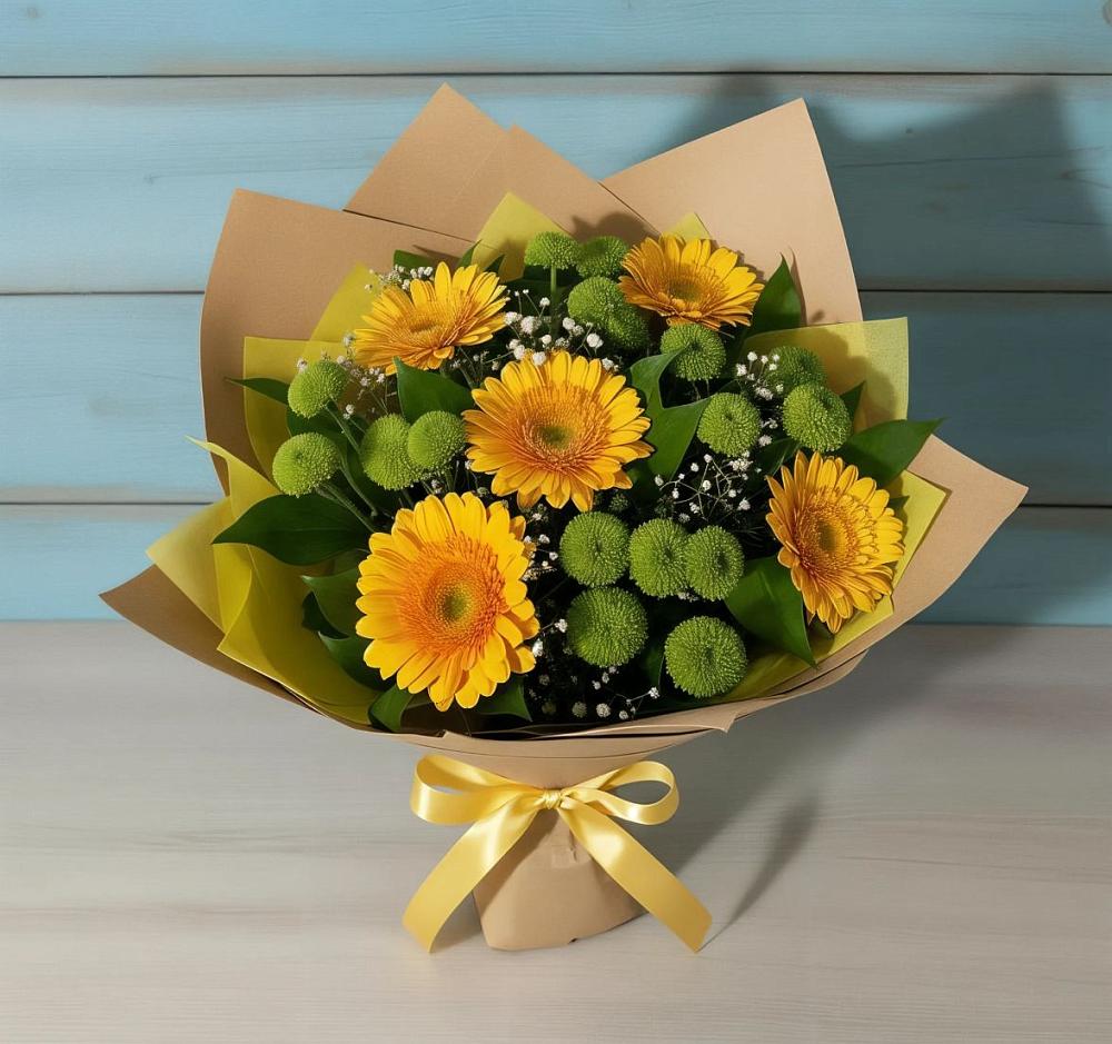 Букет цветов из: Герберы и Хризантемы в Меленках
