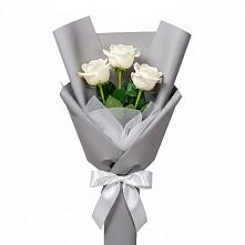 Букет 3 белые розы в Меленках