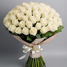 Букет 101 беля роза Белоснежка в Меленках