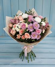 Букет цветов из:  Хризантемы, Розы и Альстромерии #REPLACE_PRED# Меленках
