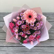 Букет цветов из:  Розы, Герберы и Хризантемы в Меленках