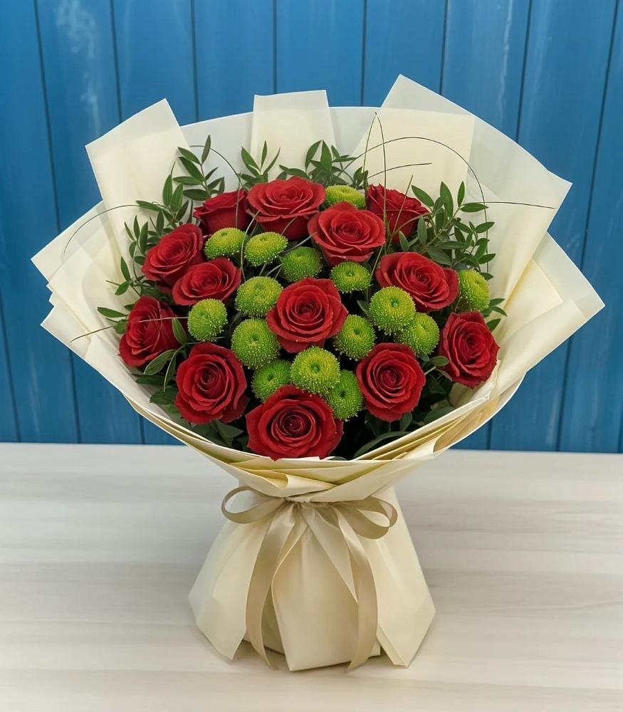 Букет цветов из: Розы и Хризантемы в Меленках