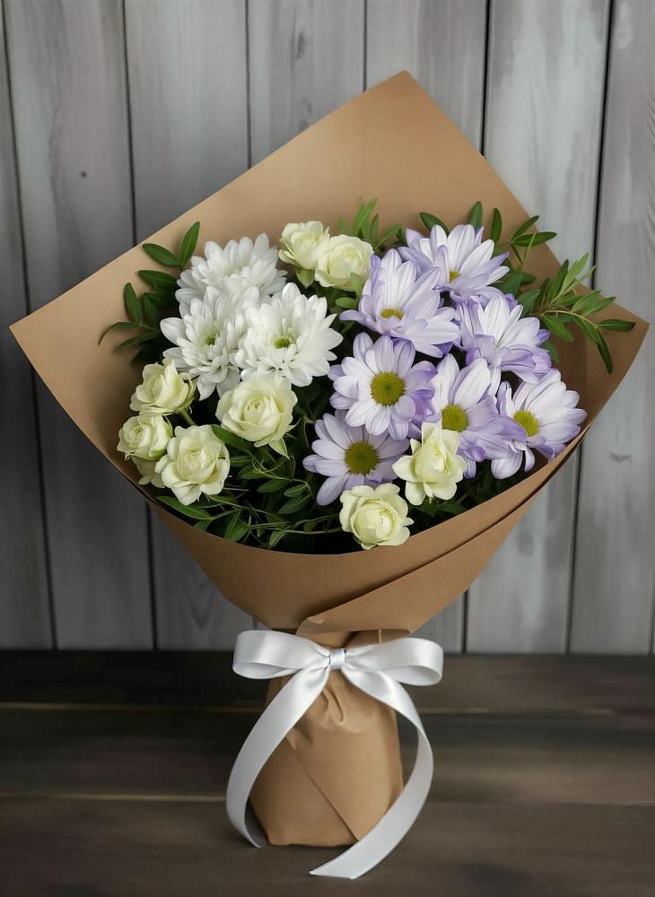 Букет цветов из: Хризантемы и Розы в Меленках